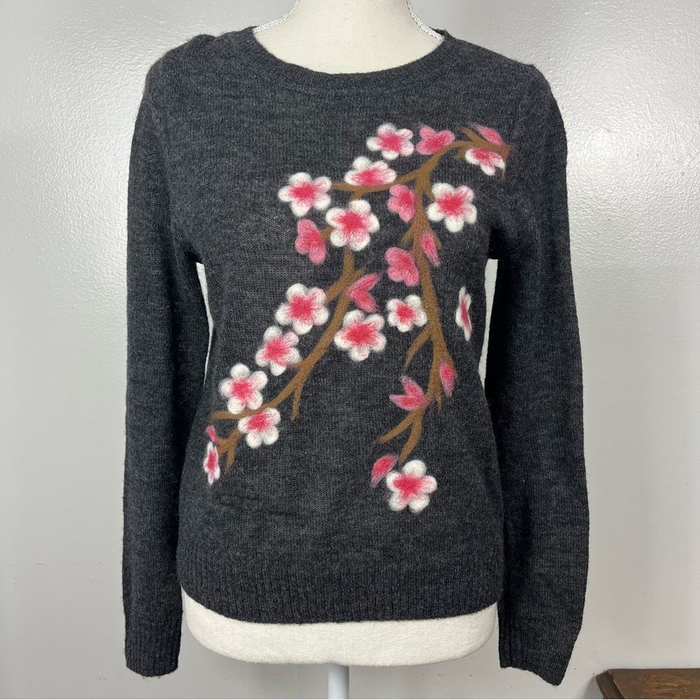 Sundance x Saccharine cherry blossom wool/alpaca blend sweater XS/S